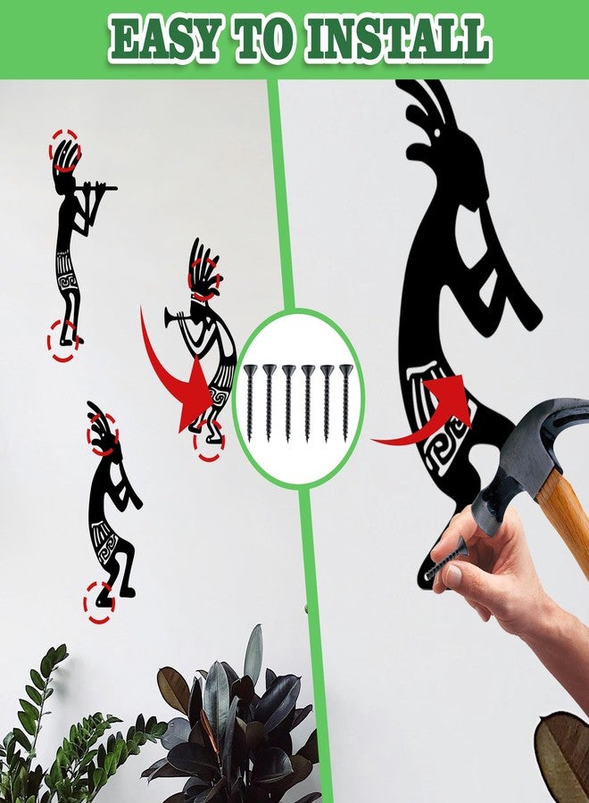 ACOSIY 3 Styles Kokopelli Wall Decor Metal Southwestern Wall Art Western Native American Kokopelli Outdoor Decor for Patio Garden Indoor Accent - Image 2